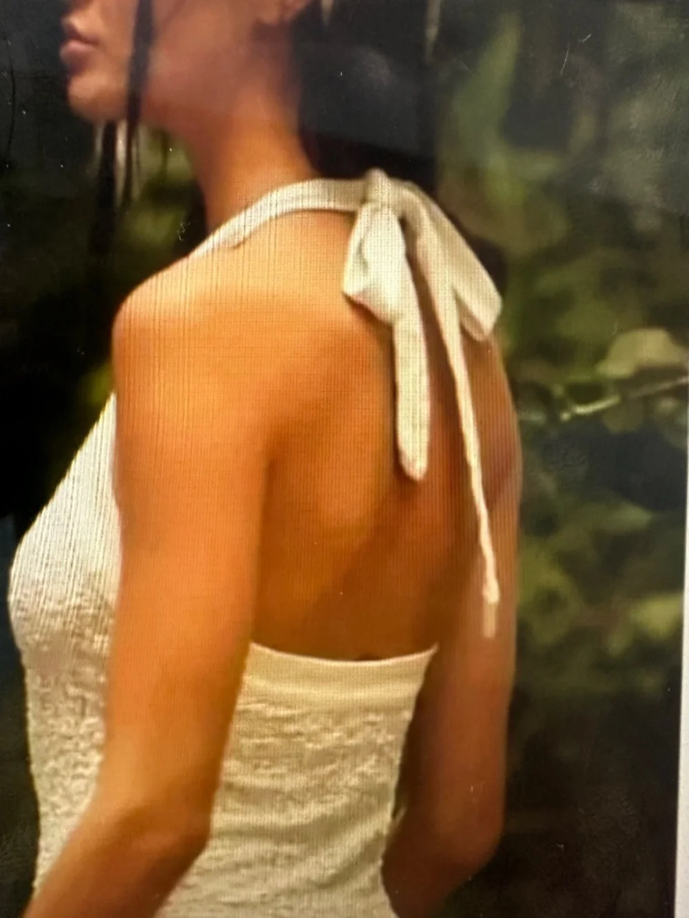 FREE PEOPLE FREE-EST IVORY FOAM MIDI HALTER DRESS. NWOT